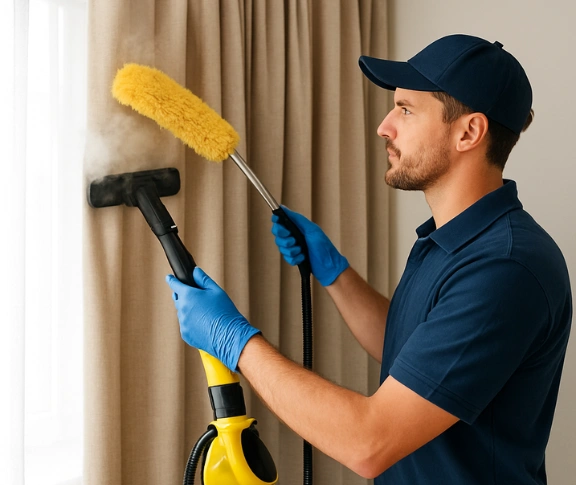 Trusted residential curtain cleaning technician Matty Curtain Cleaning runcorn QLD