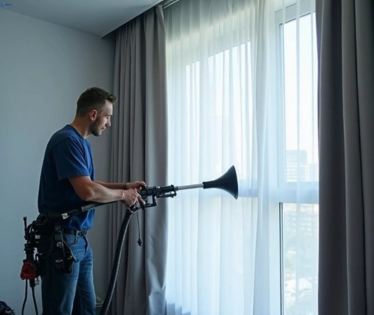 Professional commercial curtain cleaning process equipment Matty Curtain Cleaning runcorn