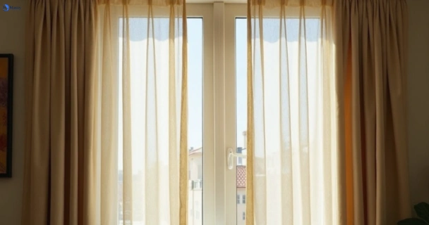 Dull dusty drapes in runcorn before professional cleaning